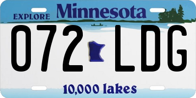 MN license plate 072LDG