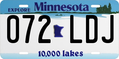 MN license plate 072LDJ