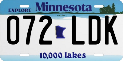 MN license plate 072LDK