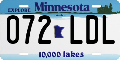 MN license plate 072LDL