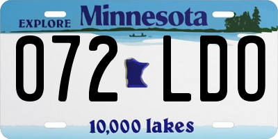 MN license plate 072LDO