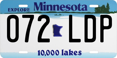MN license plate 072LDP