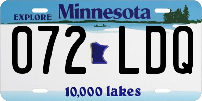 MN license plate 072LDQ