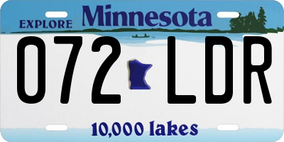 MN license plate 072LDR