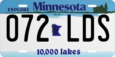 MN license plate 072LDS