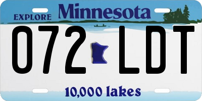 MN license plate 072LDT