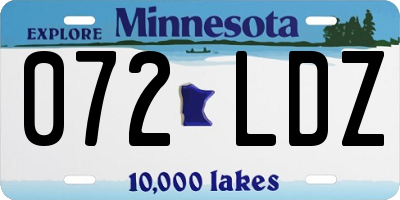 MN license plate 072LDZ
