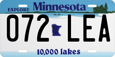 MN license plate 072LEA