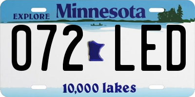 MN license plate 072LED