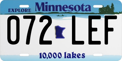 MN license plate 072LEF