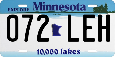MN license plate 072LEH