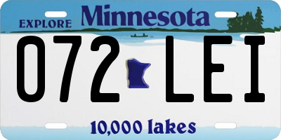 MN license plate 072LEI