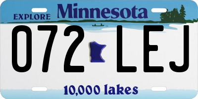 MN license plate 072LEJ