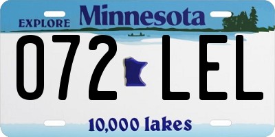 MN license plate 072LEL