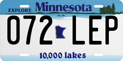 MN license plate 072LEP