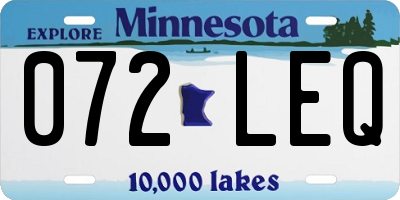 MN license plate 072LEQ