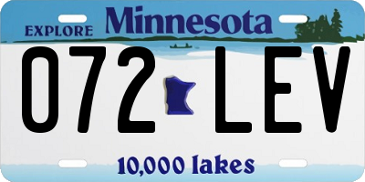 MN license plate 072LEV