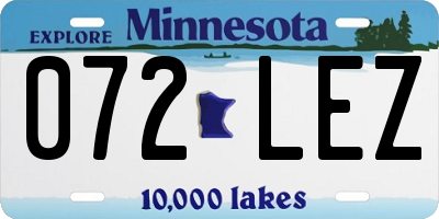 MN license plate 072LEZ