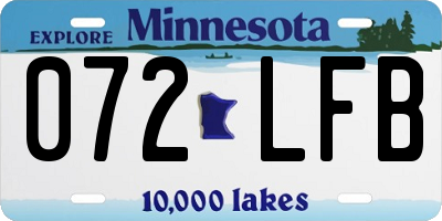 MN license plate 072LFB