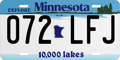 MN license plate 072LFJ