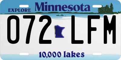 MN license plate 072LFM