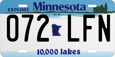 MN license plate 072LFN