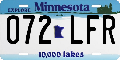 MN license plate 072LFR