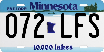 MN license plate 072LFS