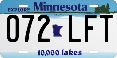 MN license plate 072LFT
