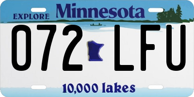 MN license plate 072LFU