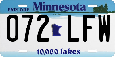 MN license plate 072LFW