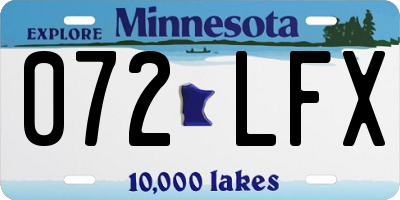 MN license plate 072LFX