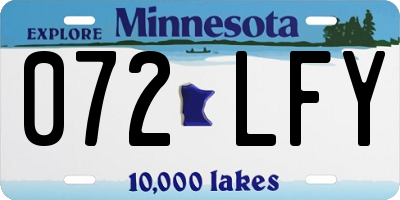 MN license plate 072LFY