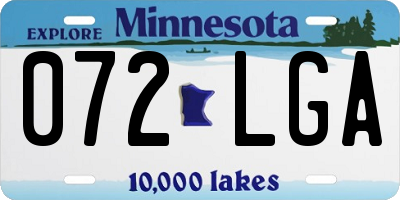 MN license plate 072LGA