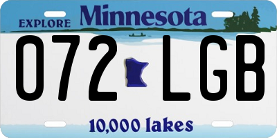 MN license plate 072LGB