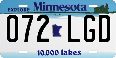 MN license plate 072LGD