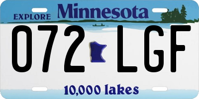 MN license plate 072LGF
