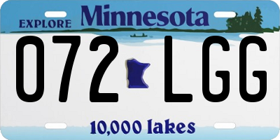 MN license plate 072LGG
