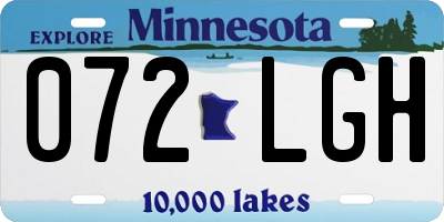 MN license plate 072LGH