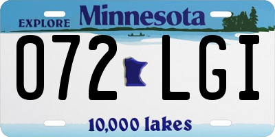 MN license plate 072LGI