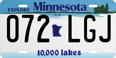 MN license plate 072LGJ