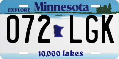 MN license plate 072LGK