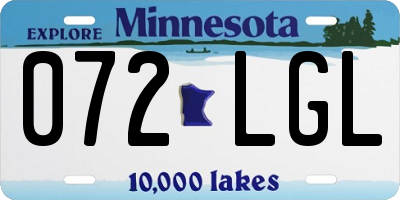 MN license plate 072LGL