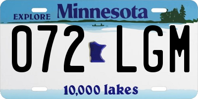 MN license plate 072LGM