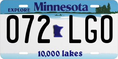 MN license plate 072LGO
