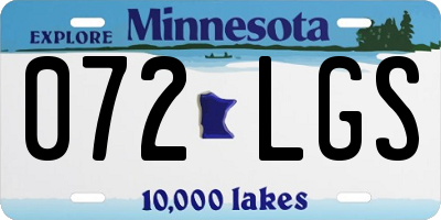 MN license plate 072LGS