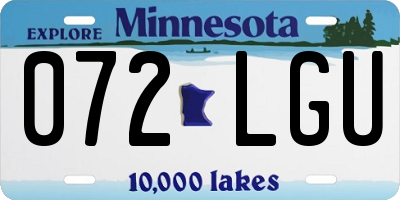 MN license plate 072LGU