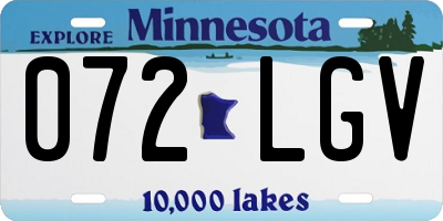 MN license plate 072LGV
