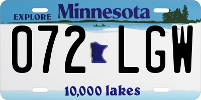 MN license plate 072LGW