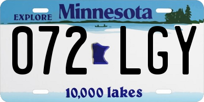 MN license plate 072LGY